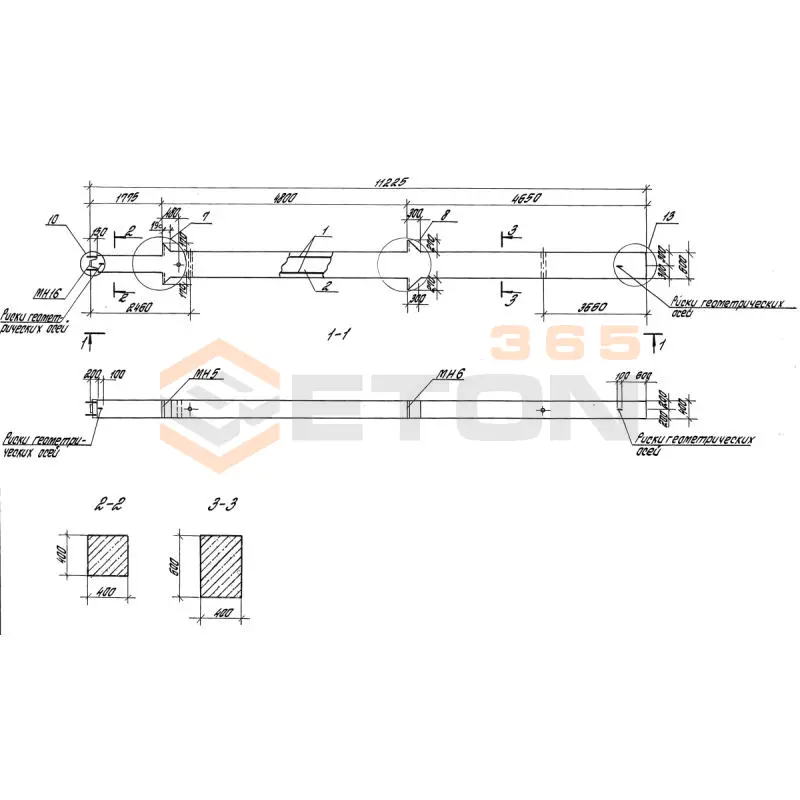 Колонны железобетонные. Высота этажей 4,8 и 6,0 м серия 1.420-35.95 ( 1.420-12, ИИ 23-3/70, ИИ 23-2/70, ИИ 23-1/70 ) К 18-2