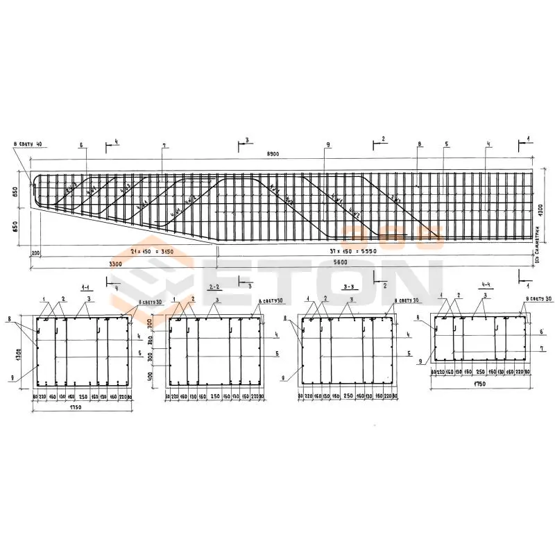 Блоки ригелей Серия 3.503.1-90 1Р 130-74-2