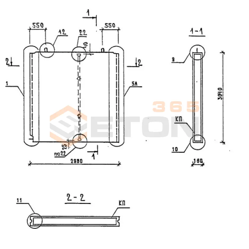 Панели внутренних стен Серия 1.090.1-1/88 1ПВ 30-30 э