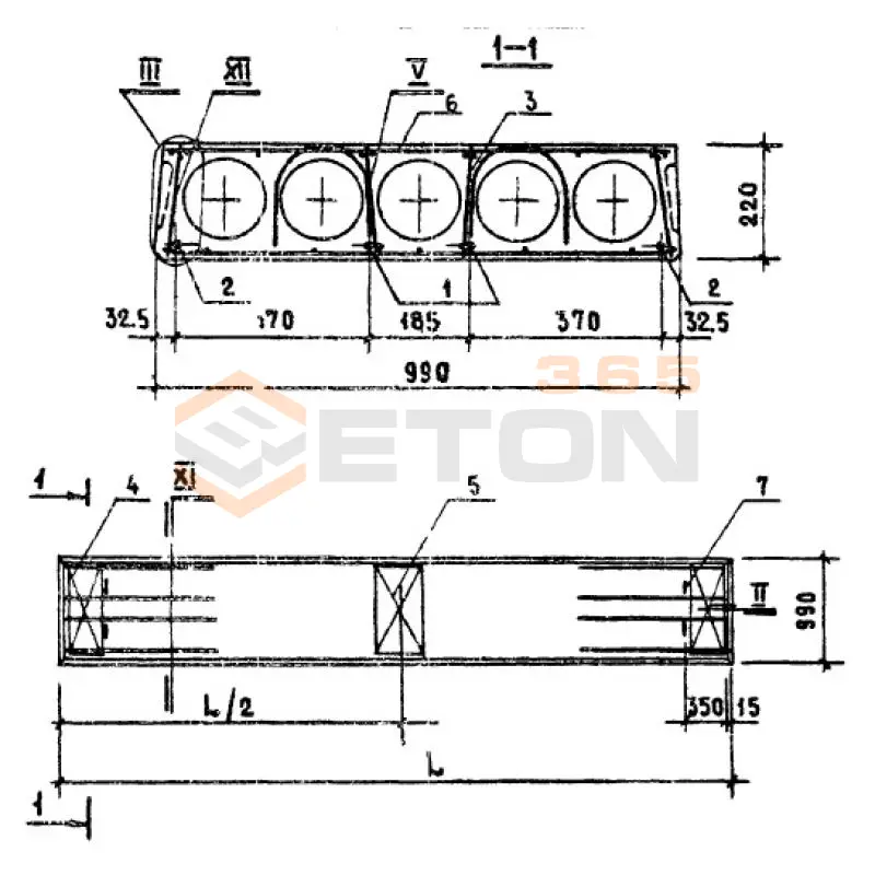 Панели многопустотные Серия 1.141-1 ПК 6-51-10 а