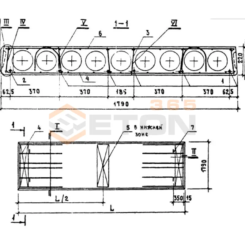 Панели многопустотные Серия 1.141-1 ПК 3-54-18 а