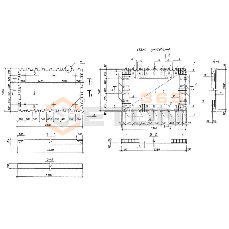 Плиты перекрытия Серия 1.143.1-9с 2П 36-54-4,5 с (1.143.1-9с)