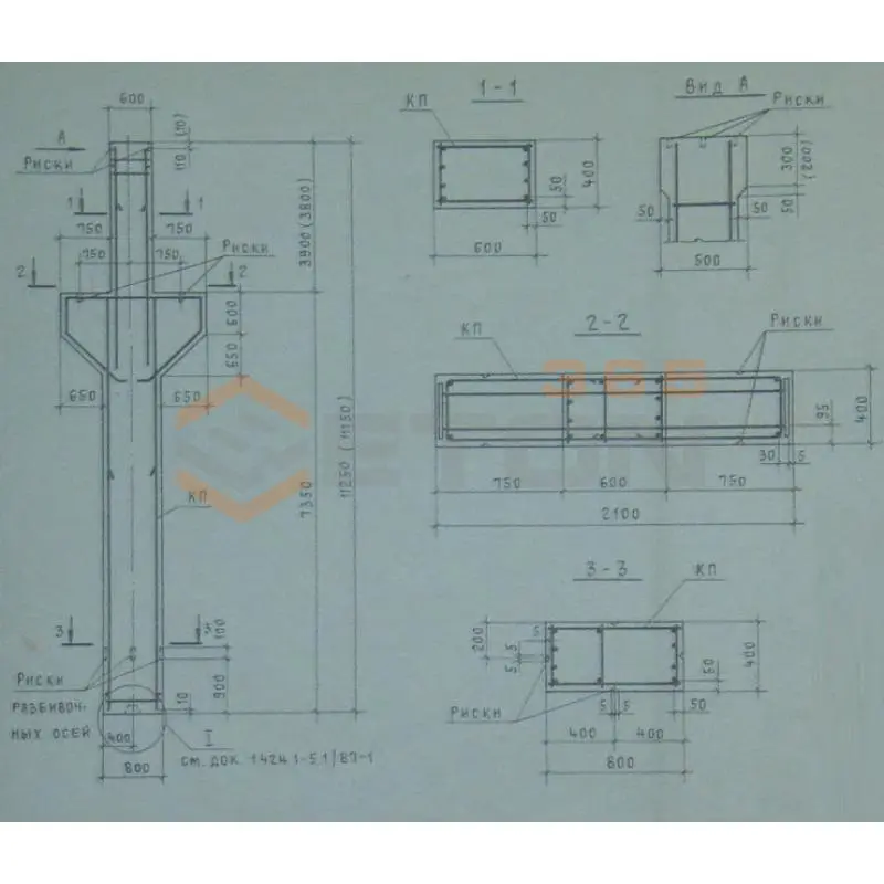 Колонны для зданий высотой 8,4; 9,6 и 10,8 м Серия 1.424.1-5 16К 108-4
