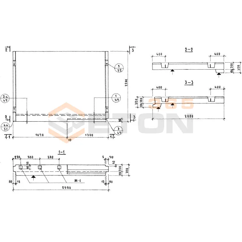Лестничные площадки ребристые Серия 1.152-7 ЛП 30-21 в (1.152-7)