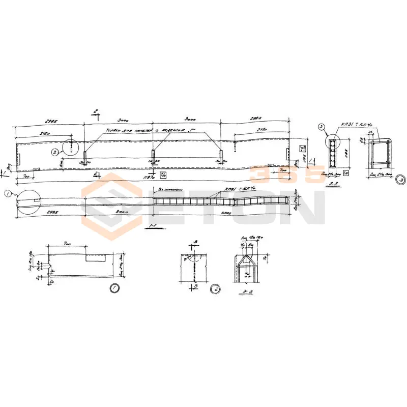 Панели стеновые однослойные Серия 1.432-3 ПСЛ 24-2в-1,2-12 (1.432-3)