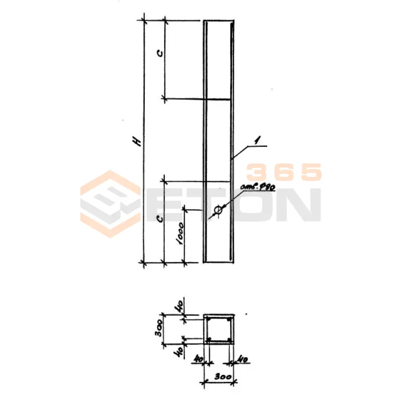 Колонны фахверка Серия 1.427.1-3 1КФ 61-1