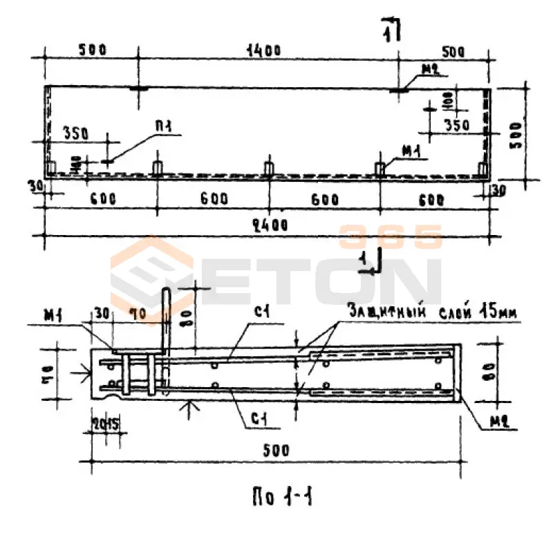 Плиты цветочниц Серия ИИ 03-02 Ц 3