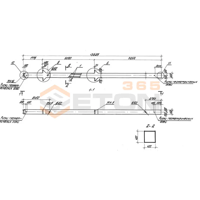 Колонны железобетонные. Высота этажей 6,0 и 7,2 м серия 1.420-35.95 ( 1.420-12, ИИ 23-3/70, ИИ 23-2/70, ИИ 23-1/70 ) К 28-1