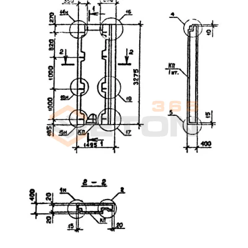 Панели наружных стен Серия 1.090.1-7с 1ПС 15-33-4 пс9 (1.090.1-7с)
