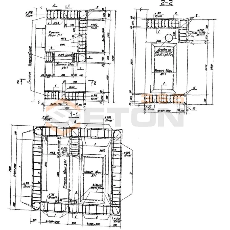 Участки монолитные Серия 03.005-6 Участок 11-III