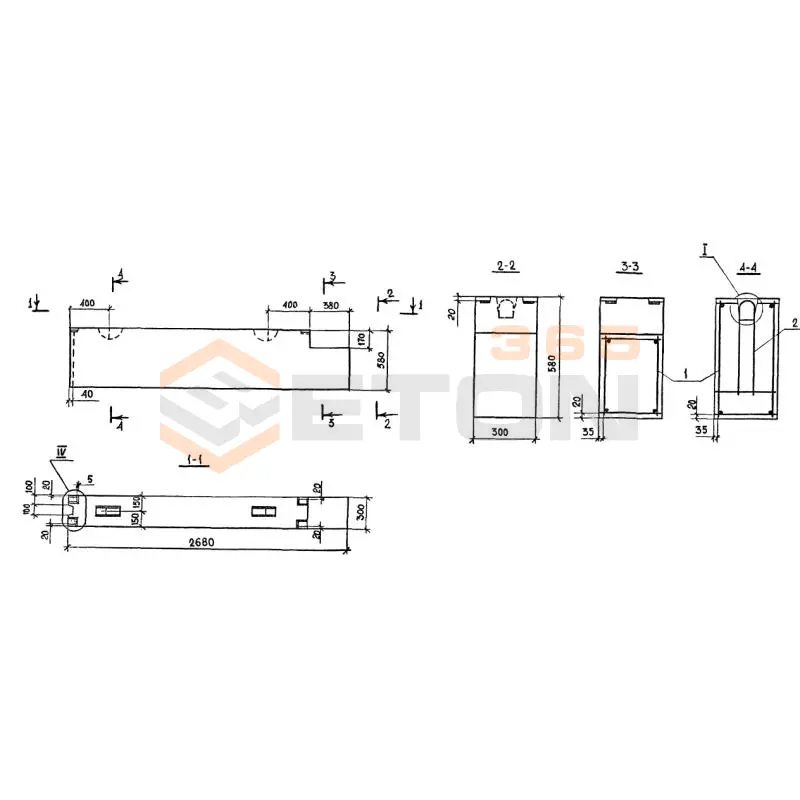 Блоки внутренних стен Серия 1.134.1-13 БВП 27-6-30-100 п-3