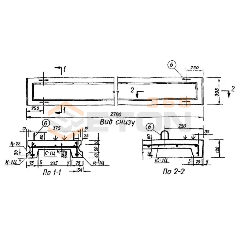 Панели для сборно-монолитных перекрытий Серия ИИ 01-02 ЦА 1 (ИИ 01-02)