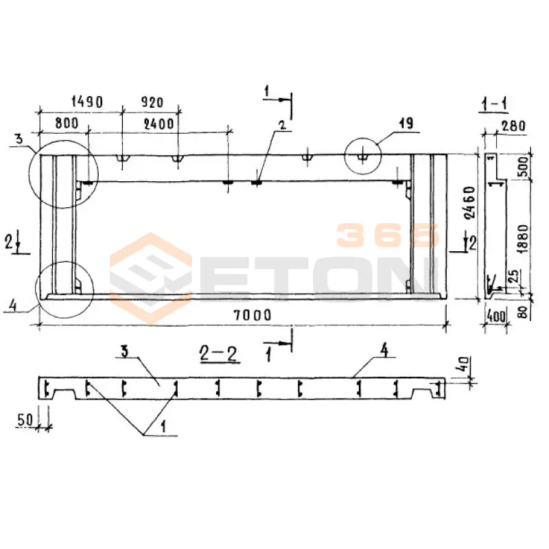 Панели парапета Серия 1.138.1-17 1НЧ 70-25-40-50 л-2,2 (1.138.1-17)