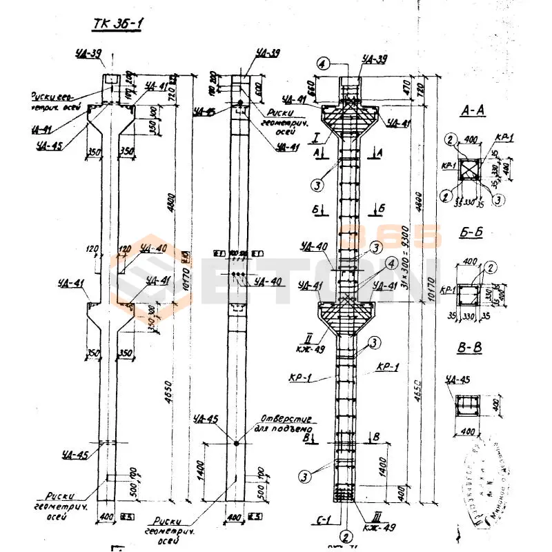 Колонны Серия 3.407-40/70 ТК 36-1