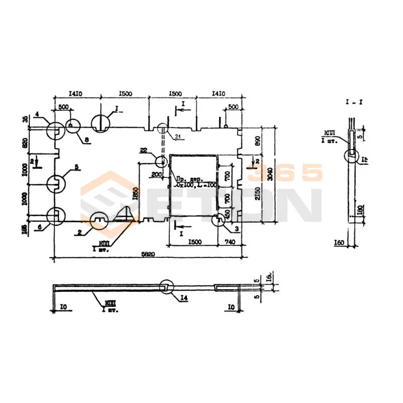 Панели внутренних стен Серия 1.090.1-7с ПВП 58-30-15-1 тс (1.090.1-7с)