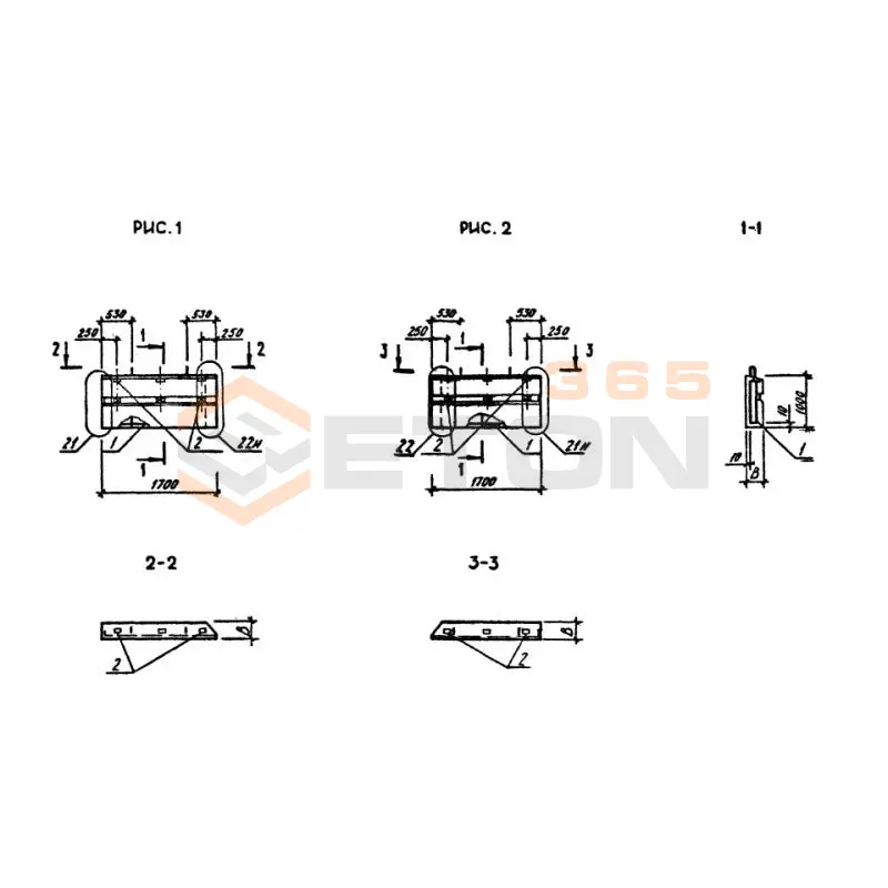 Панели наружных стен однослойные Серия 1.090.1-3пв 2ПСП 17-10-2,6 п пв (1.090.1-3пв)