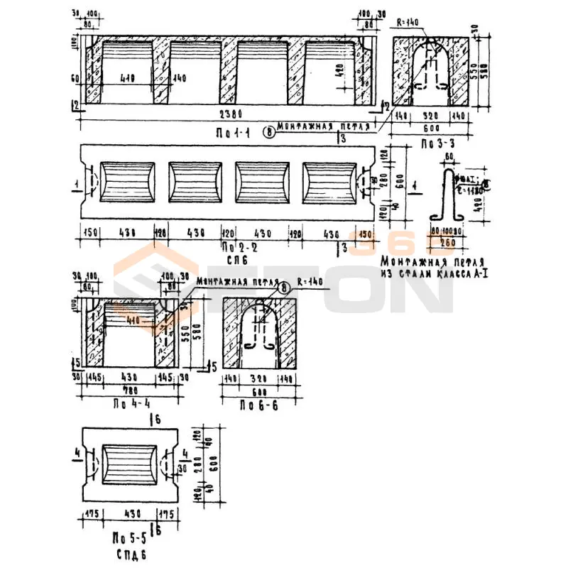 Фундаментные блоки пустотные Серия ИИ 03-02 СП 6