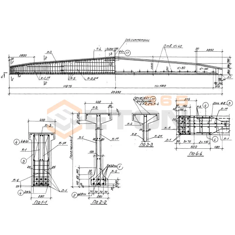 Балки Серия ПК 01-06 Б 4-24-4