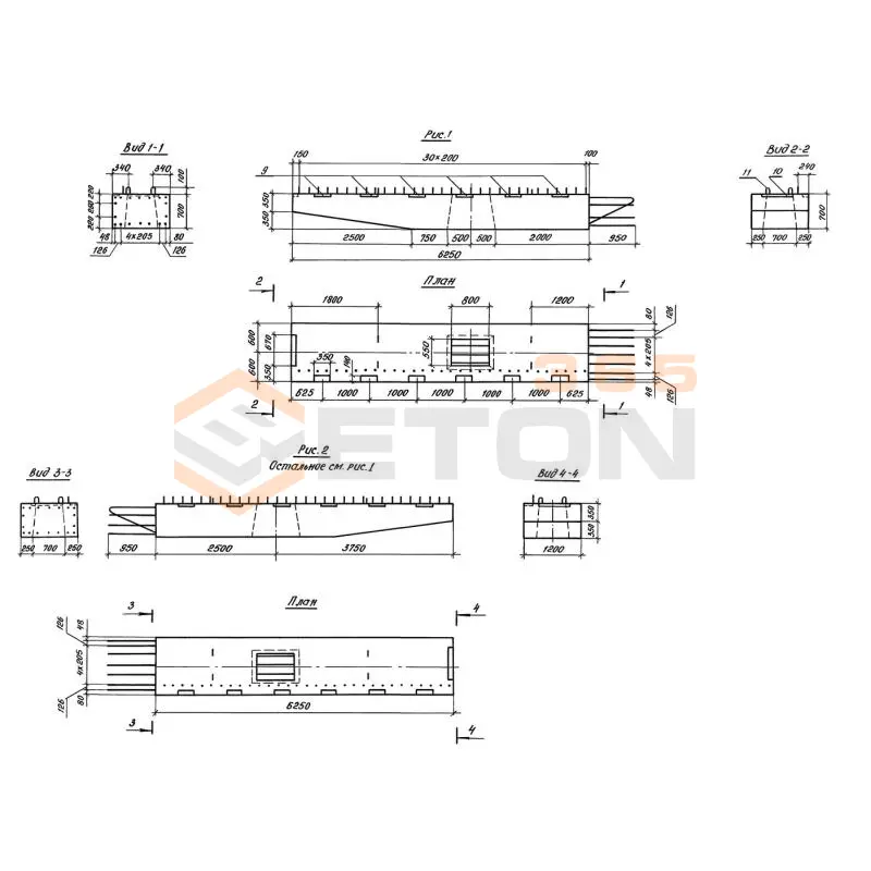 Блоки ригелей Серия 3.503.1-104 2БР 63-1-31