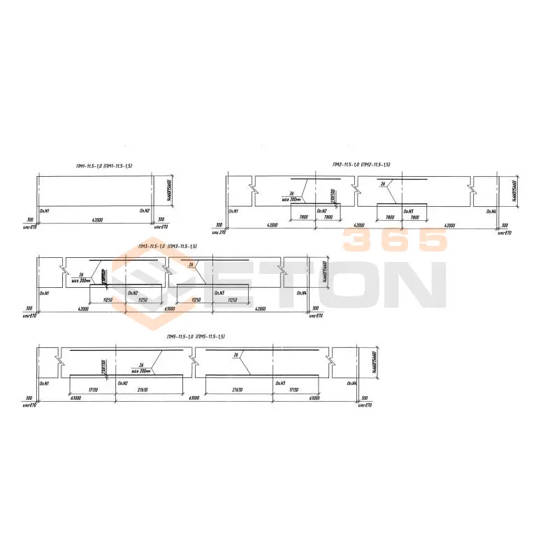 Плиты монолитные Серия 3.503.9-110.93 ( 3.503-50 ) ПМ 1-11,5-1,5