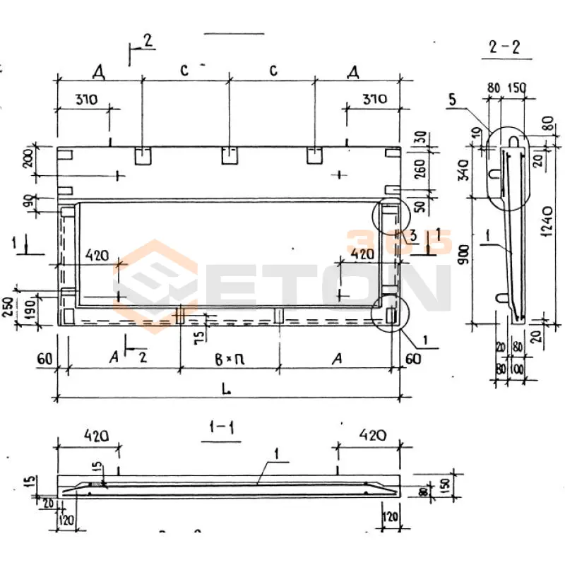 Плиты балконов Серия 1.137.1-9 и 1.137-3 ПБК 36-12-5 а