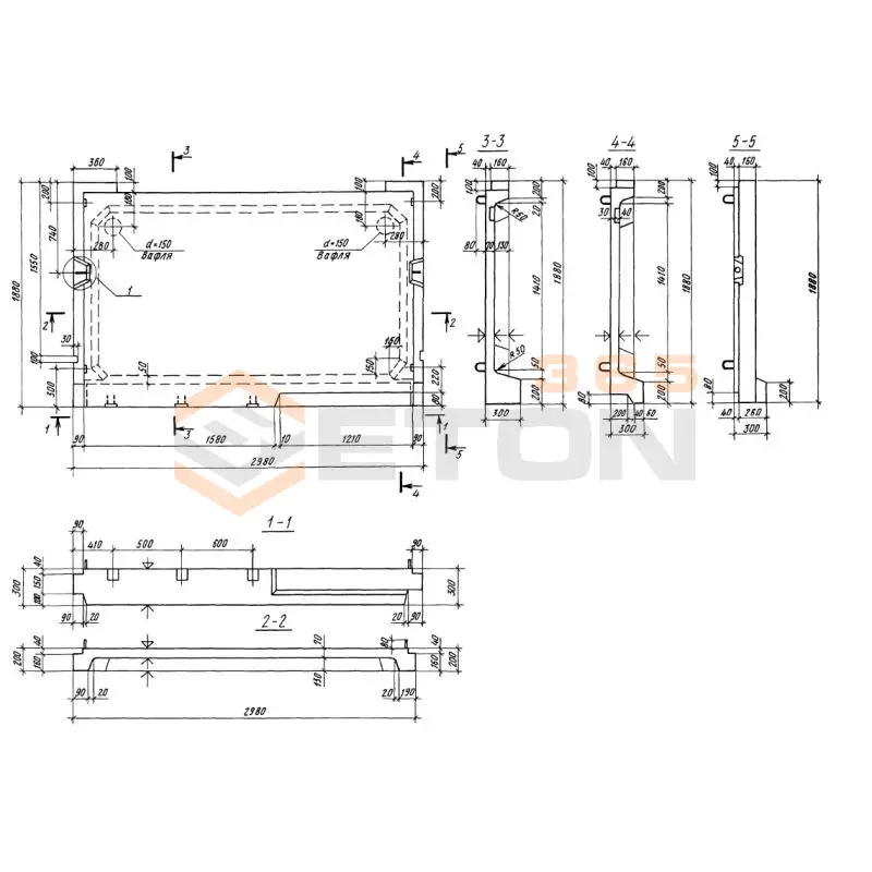 Лестничные площадки Серия 1.100.1-7 2ЛП 30-19-4-2 ш
