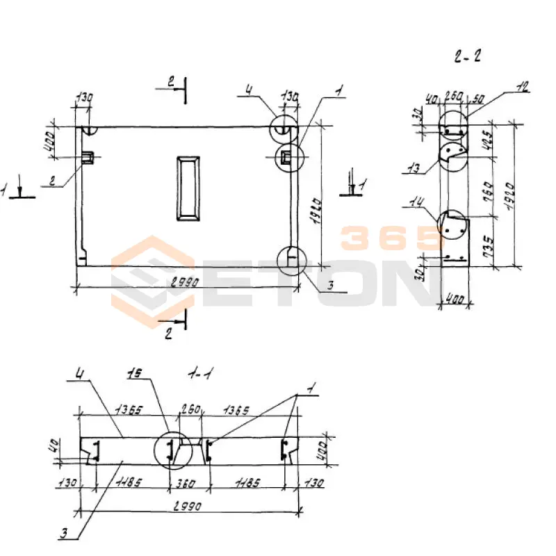 Панели опорные Серия 1.100.1-7 1НЧ 30-19-40-50 л