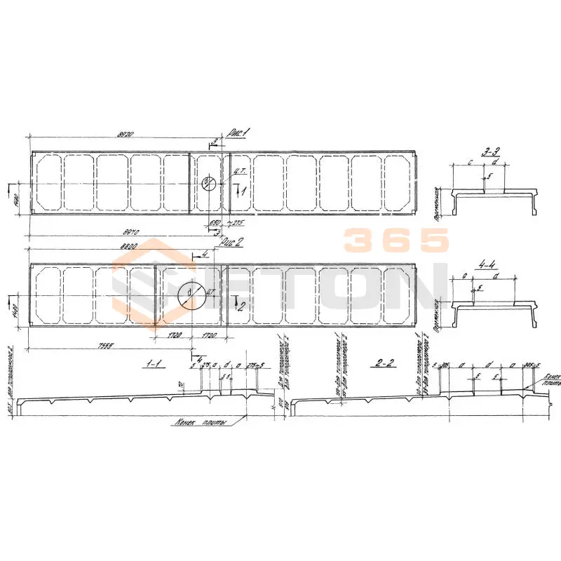 Плиты ребристые Серия 1.465.1-13 1ПВ 18-1 АVт-14,1