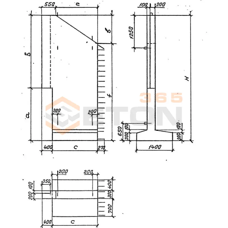 Откосные стенки серия 3.501.1-177.93 (3.501.1-126, 3.501-104, Шифр 2175рч) СТ 1пл-300