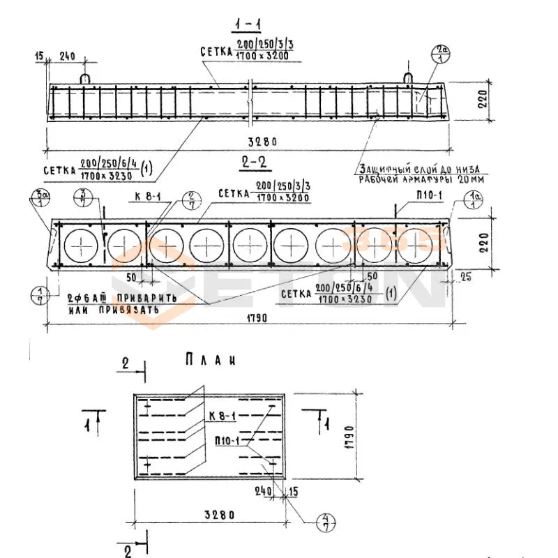 Панели многопустотные Серия 1.141-1 ПК 4-33-18 АIII а
