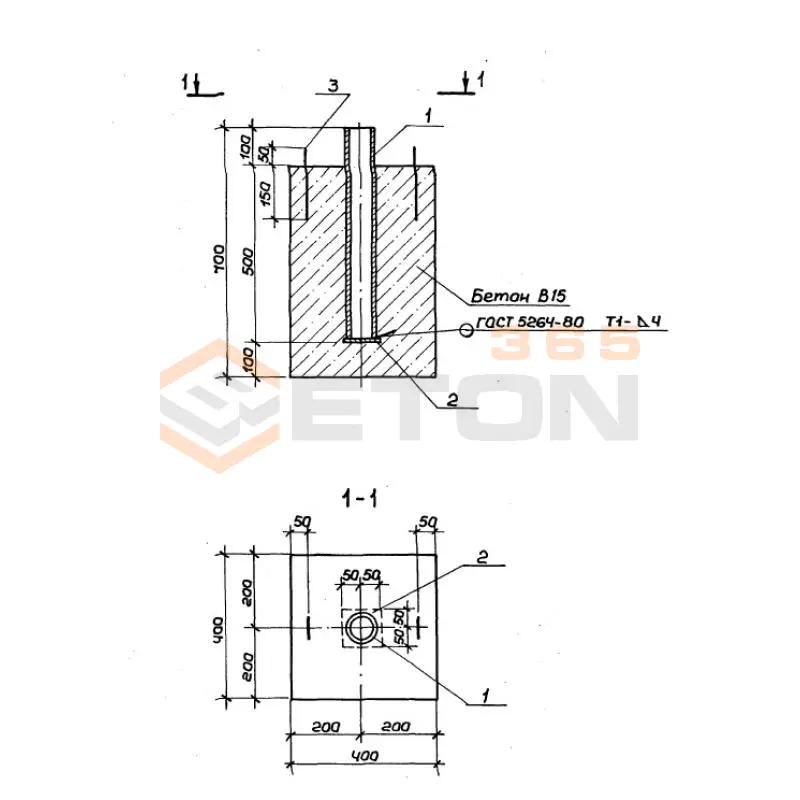 Фундаменты Серия 3.300.9-3 Ф 4 (3.300.9-3)