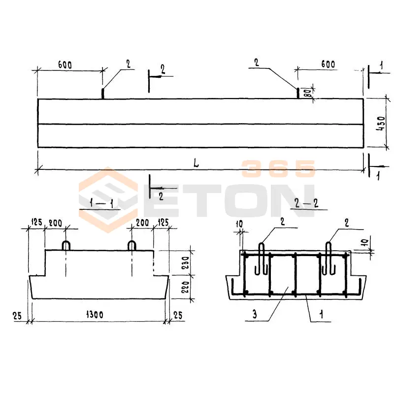 Балки растверков Серия 1.111.1-5 4БР 36-13-4-4 т
