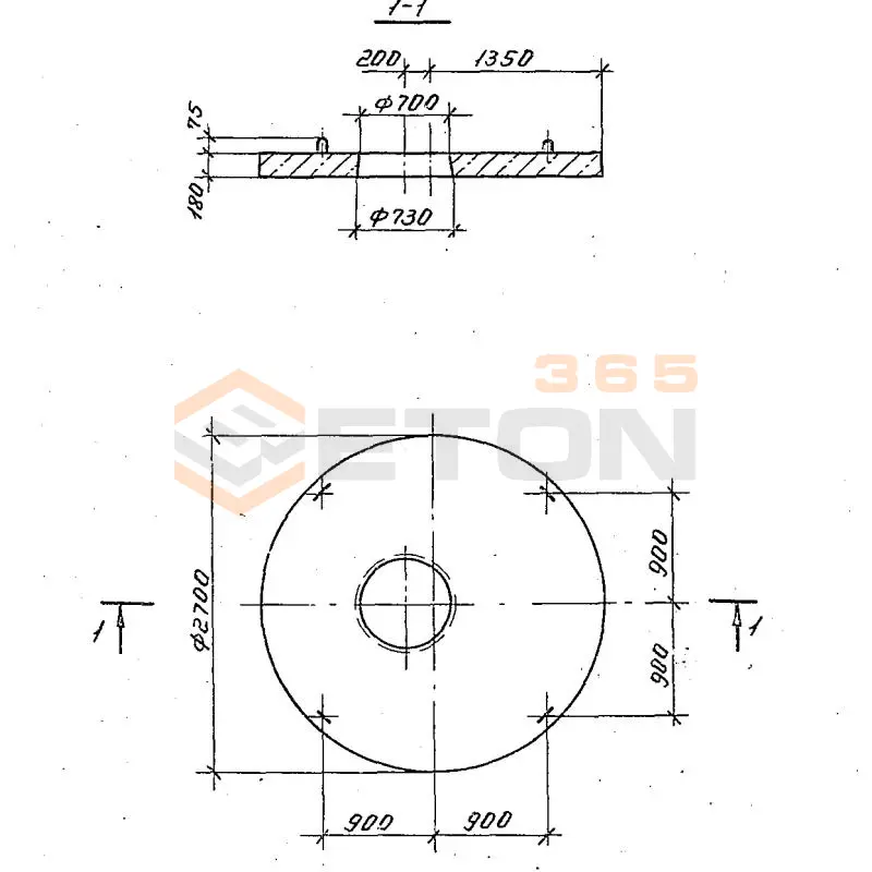 Плиты перекрытия колодцев Серия 3.003.1-1/87 КЦП 2-25