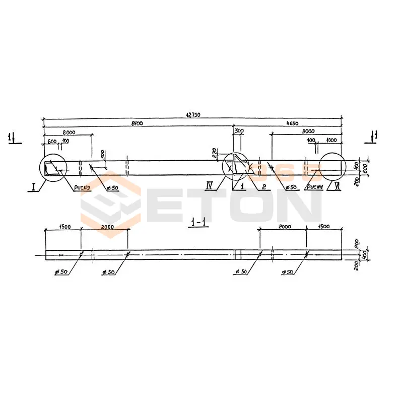 Колонны железобетонные для многоэтажных зданий поперечного сечения 400*600 Серия 1.020-1/87 ( 1.020.1-7, 1.020-1/83, ИИ 04-1, 1.020.1-3пв ) 2КБД 72-2