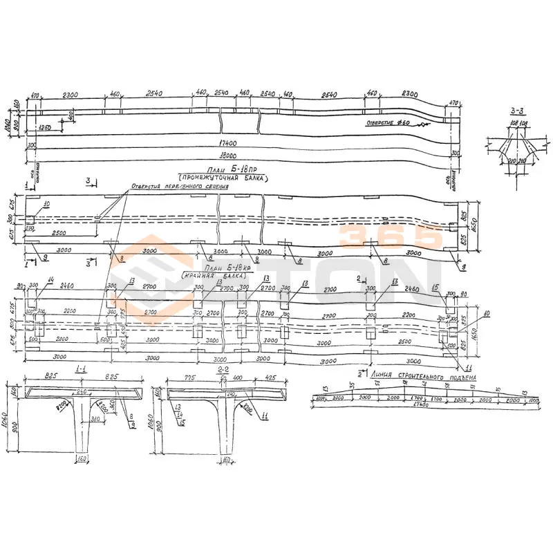 Балки пролетного строения ИНВ 35324м Б 18 Кр (ИНВ 35324м)