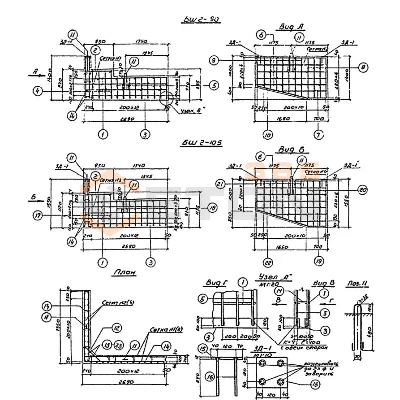 Блоки шкафных стенок Серия 3.503-30 БШ 2т-90 (3.503-30)
