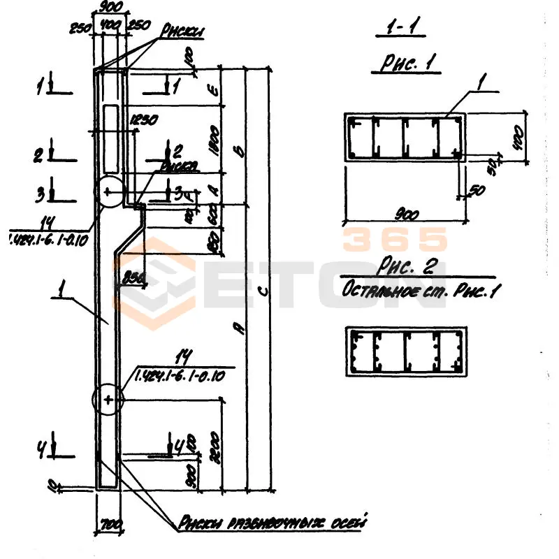 Колонны крановые с проходами Серия 1.424.1-6 2К 108-3