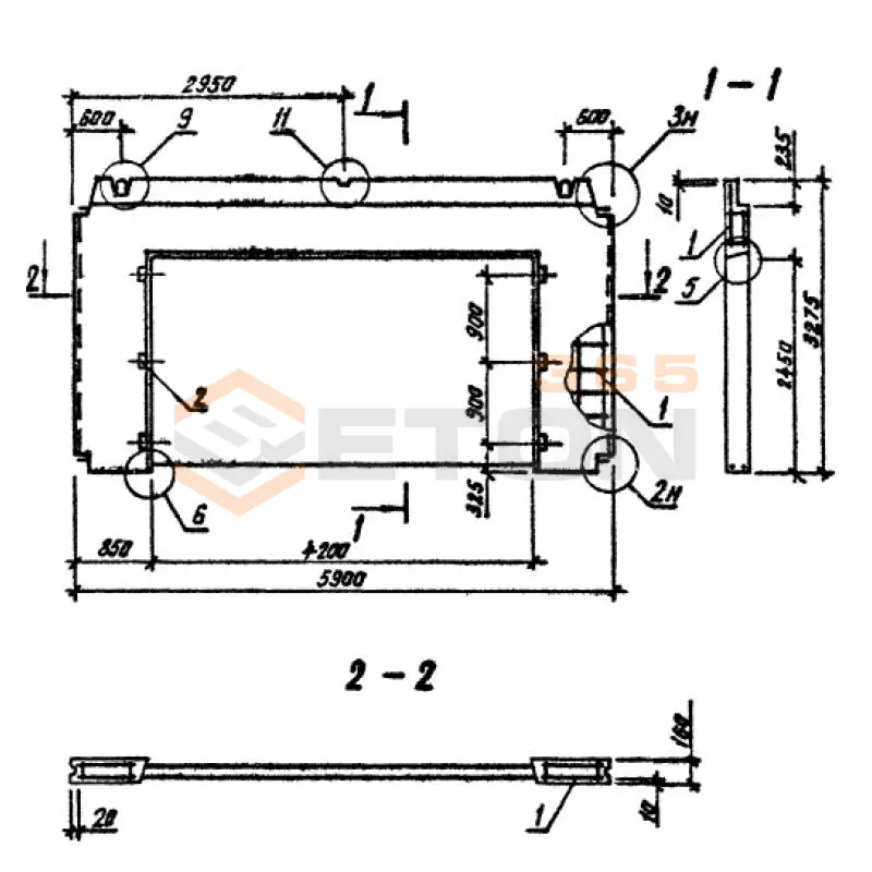 Панели внутренних стен Серия 1.090.1-3пв ПВР 60-33-42-3 т пв (1.090.1-3пв)