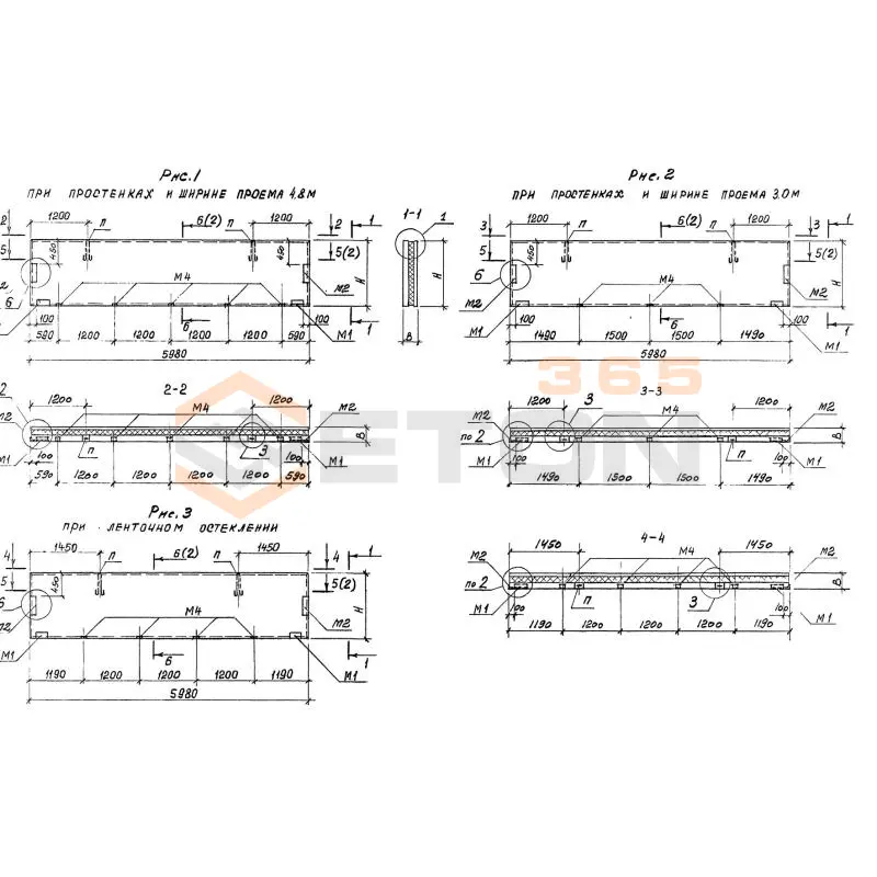 Панели стеновые трехслойные Серия 1.432.1-21 ПСТ 60-12-3,0-9