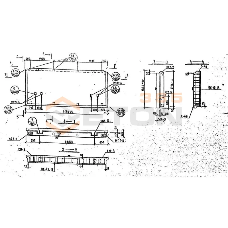 Панели наружных стен Серия 1.232 КЛ-2 НР 1-42-18-35 (1.232 КЛ-2)