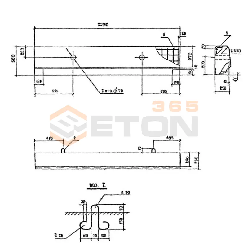 Блоки тротуарные Серия 3.503.1-81 ББ 35 тАII-2