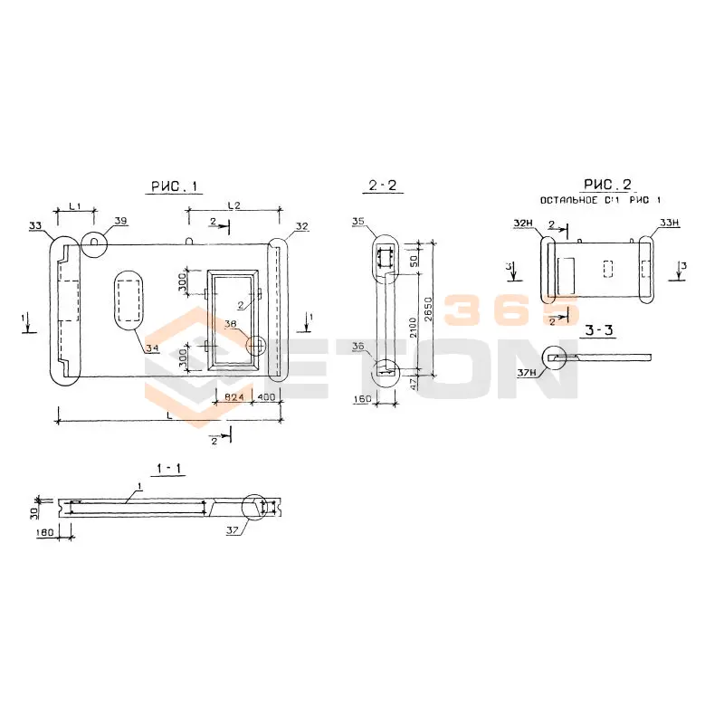 Панели внутренних поперечных стен Серия 1.131-2/82 В 2,5-58-27-16-5