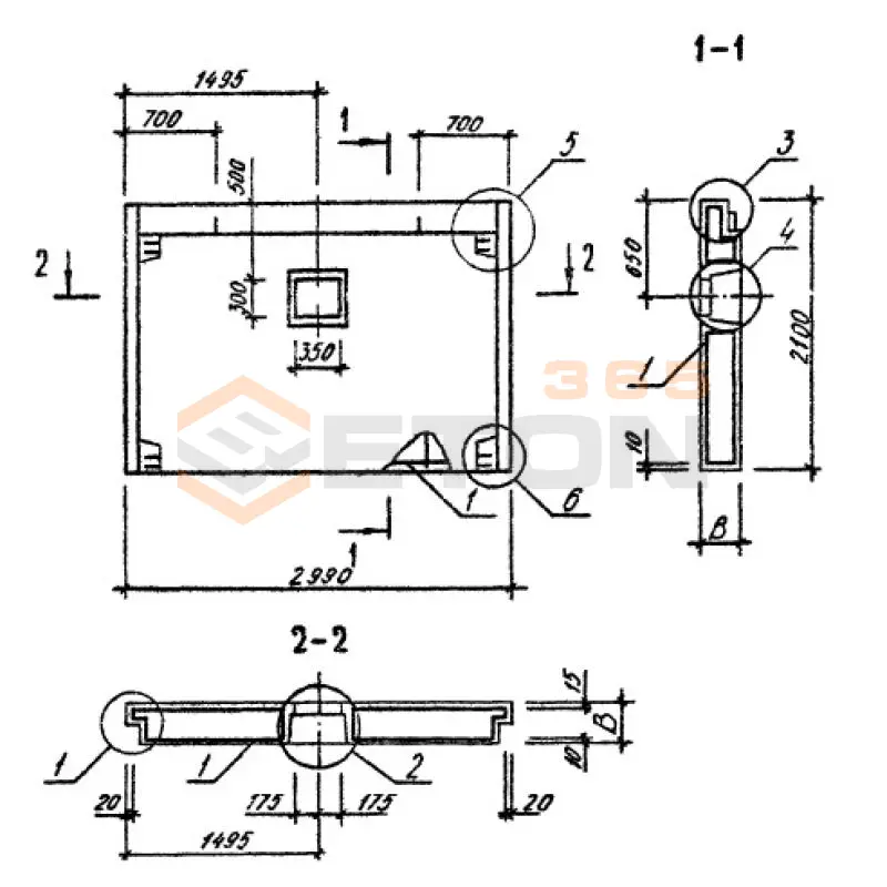 Панели стеновые нулевого цикла (цокольные) Серия 1.090.1-3пв 1ПСЦ 30-21-3,0 п пв (1.090.1-3пв)