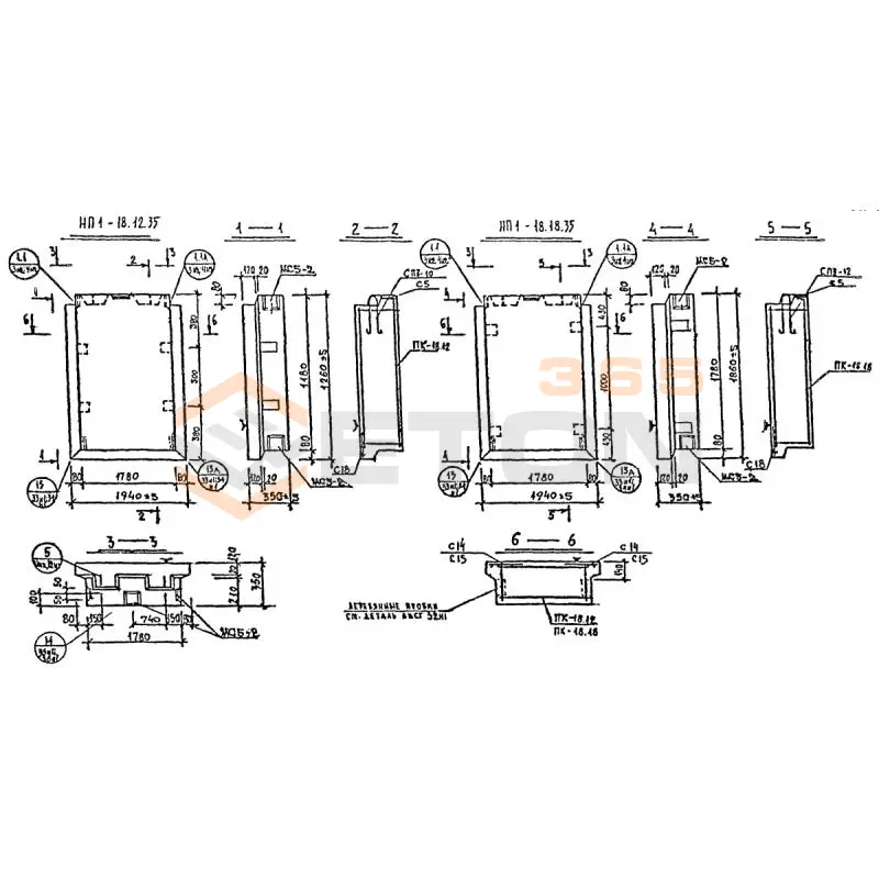 Панели наружных стен Серия 1.232 КЛ-2 НП 1-18-12-35 (1.232 КЛ-2)
